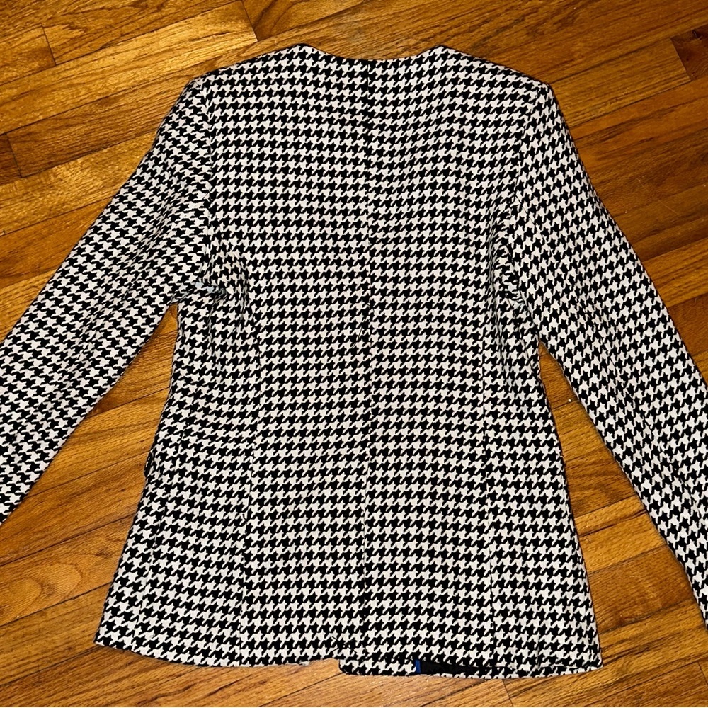 Tahari Womens Houndstooth Fitted Blazer Jacket - Picture 6 of 6